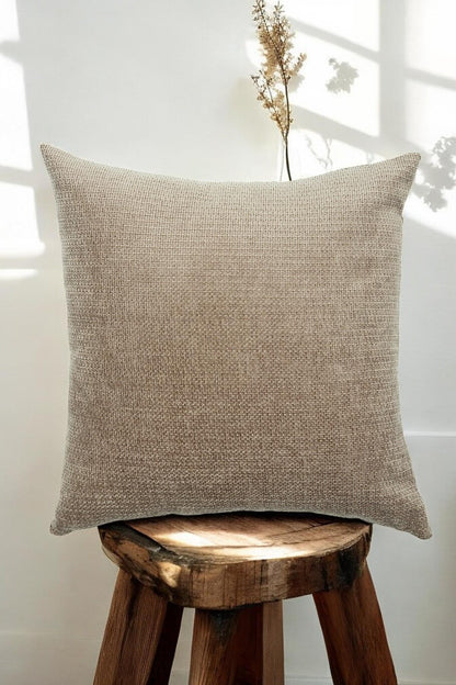 Urban Minimal Dekoratif  Kırlent Kılıfı Yastık Kılıfı  Yumuşak Kalın  Gramajlı Şönil Kumaş 43x43cm Bej