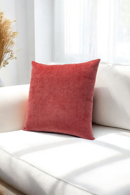 Urban Minimal Dekoratif  Kırlent Kılıfı Yastık Kılıfı  Yumuşak Kalın  Gramajlı Şönil Kumaş 43x43cm Kiremit