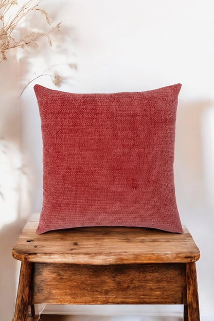 Urban Minimal Dekoratif  Kırlent Kılıfı Yastık Kılıfı  Yumuşak Kalın  Gramajlı Şönil Kumaş 43x43cm Kiremit