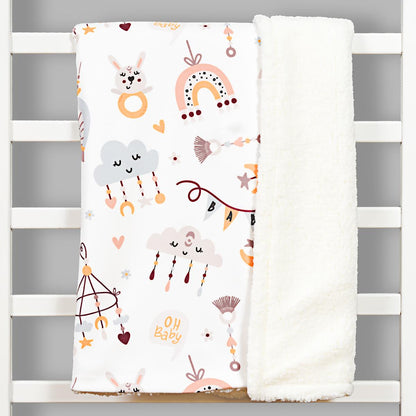 Yumuşak Bebek Battaniyesi Hayal Bahçesi Kuzu Tüyü Battaniye 80x100 cm LTD9101