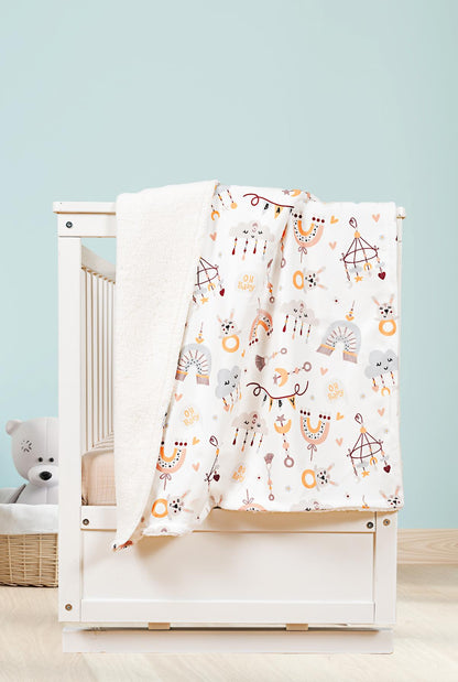 Yumuşak Bebek Battaniyesi Hayal Bahçesi Kuzu Tüyü Battaniye 80x100 cm LTD9101