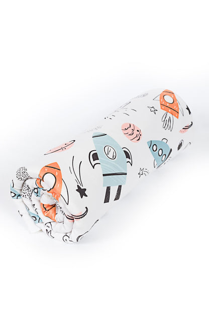 Yumuşak Bebek Battaniyesi Küçük Astronot Uzay Temalı Kuzu Tüyü Battaniye 80x100 cm LTD9102