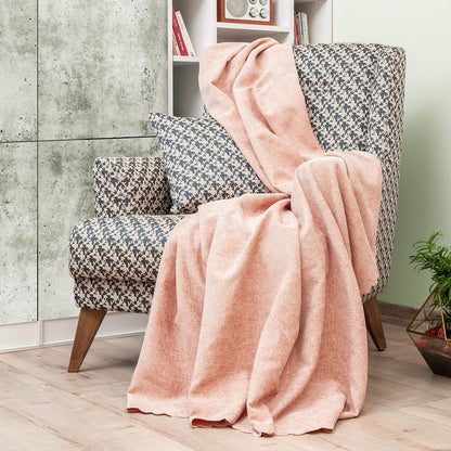 Latuda - Şönil Jakarlı Desen Kaymaz Çekyat Örtüsü ve Koltuk Şalı