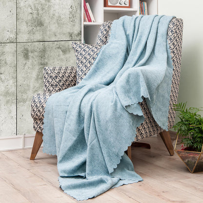 Latuda - Şönil Jakarlı Desen Kaymaz Çekyat Örtüsü ve Koltuk Şalı