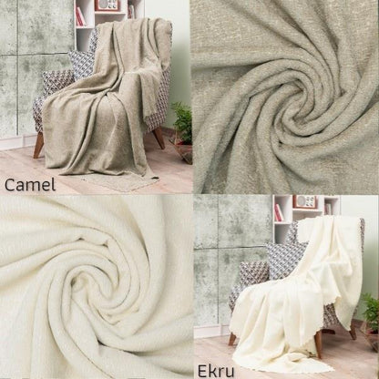 Latuda - Şönil Jakarlı Desen Kaymaz Çekyat Örtüsü ve Koltuk Şalı