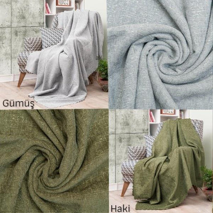 Latuda - Şönil Jakarlı Desen Kaymaz Çekyat Örtüsü ve Koltuk Şalı