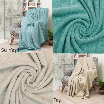 Latuda - Şönil Jakarlı Desen Kaymaz Çekyat Örtüsü ve Koltuk Şalı