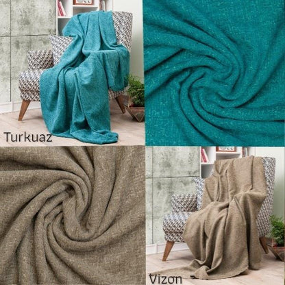 Latuda - Şönil Jakarlı Desen Kaymaz Çekyat Örtüsü ve Koltuk Şalı