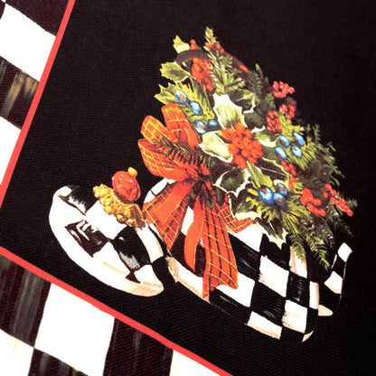 Mackenzie Dama Desenli 3'lü Mutfak Seti - Runner, Fırın Örtüsü ve Mutfak Önlüğü HEDİYELİK-LTD368