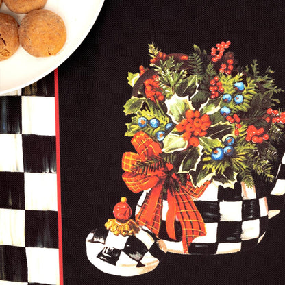 Mackenzie Dama Desenli 3'lü Mutfak Seti - Runner, Fırın Örtüsü ve Mutfak Önlüğü HEDİYELİK-LTD368