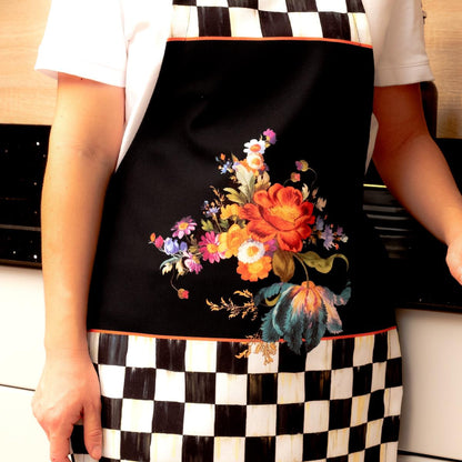 Mackenzie Dama Desenli 3'lü Mutfak Seti - Runner, Fırın Örtüsü ve Mutfak Önlüğü HEDİYELİK- LTD370