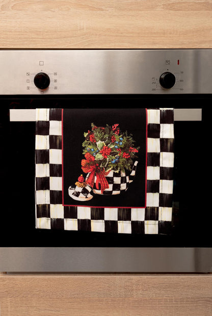 Mackenzie Dama Desenli 3'lü Mutfak Seti - Runner, Fırın Örtüsü ve Mutfak Önlüğü HEDİYELİK-LTD368