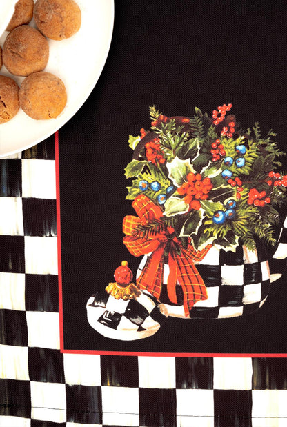 Mackenzie Dama Desenli 3'lü Mutfak Seti - Runner, Fırın Örtüsü ve Mutfak Önlüğü HEDİYELİK-LTD368