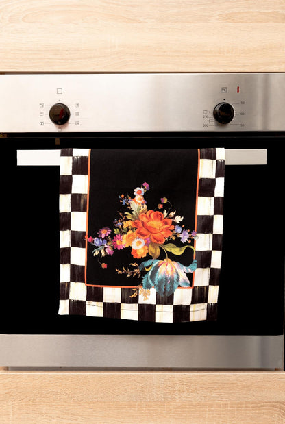 Mackenzie Dama Desenli 3'lü Mutfak Seti - Runner, Fırın Örtüsü ve Mutfak Önlüğü HEDİYELİK- LTD370