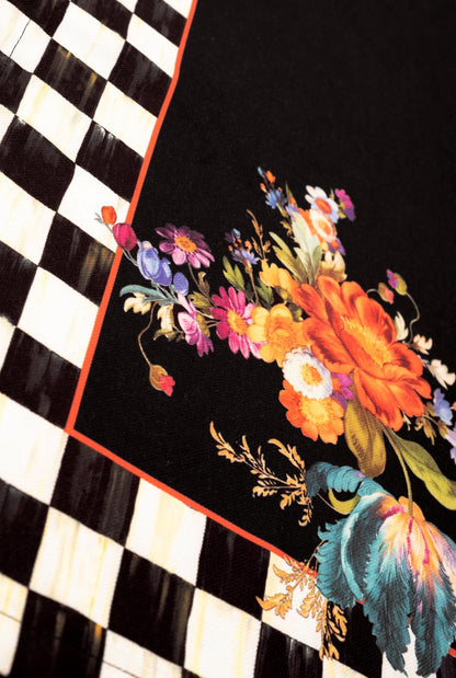 Mackenzie Dama Desenli 3'lü Mutfak Seti - Runner, Fırın Örtüsü ve Mutfak Önlüğü HEDİYELİK- LTD370