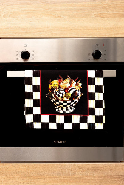 Mackenzie Kabak Desenli 3'lü  Mutfak Seti - Runner, Fırın Örtüsü ve Mutfak Önlüğü HEDİYELİK- LTD379